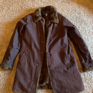 Price slashed ! Faux fur lined denim barn jacket